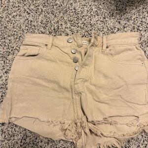 PacSun Cream Jean Shorts